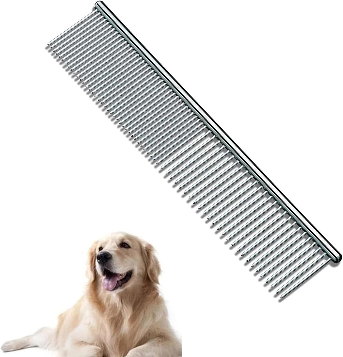 DFsucces Stainless Steel Pet Comb,Metal Pet Comb,Pet Grooming Comb,Fur