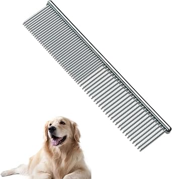 Stainless Steel Pet Comb,Pet Grooming Comb,Fur Detangling Tool for Pets,Suitable for large, medium and small dogs and cats, short-haired/long-haired tangles