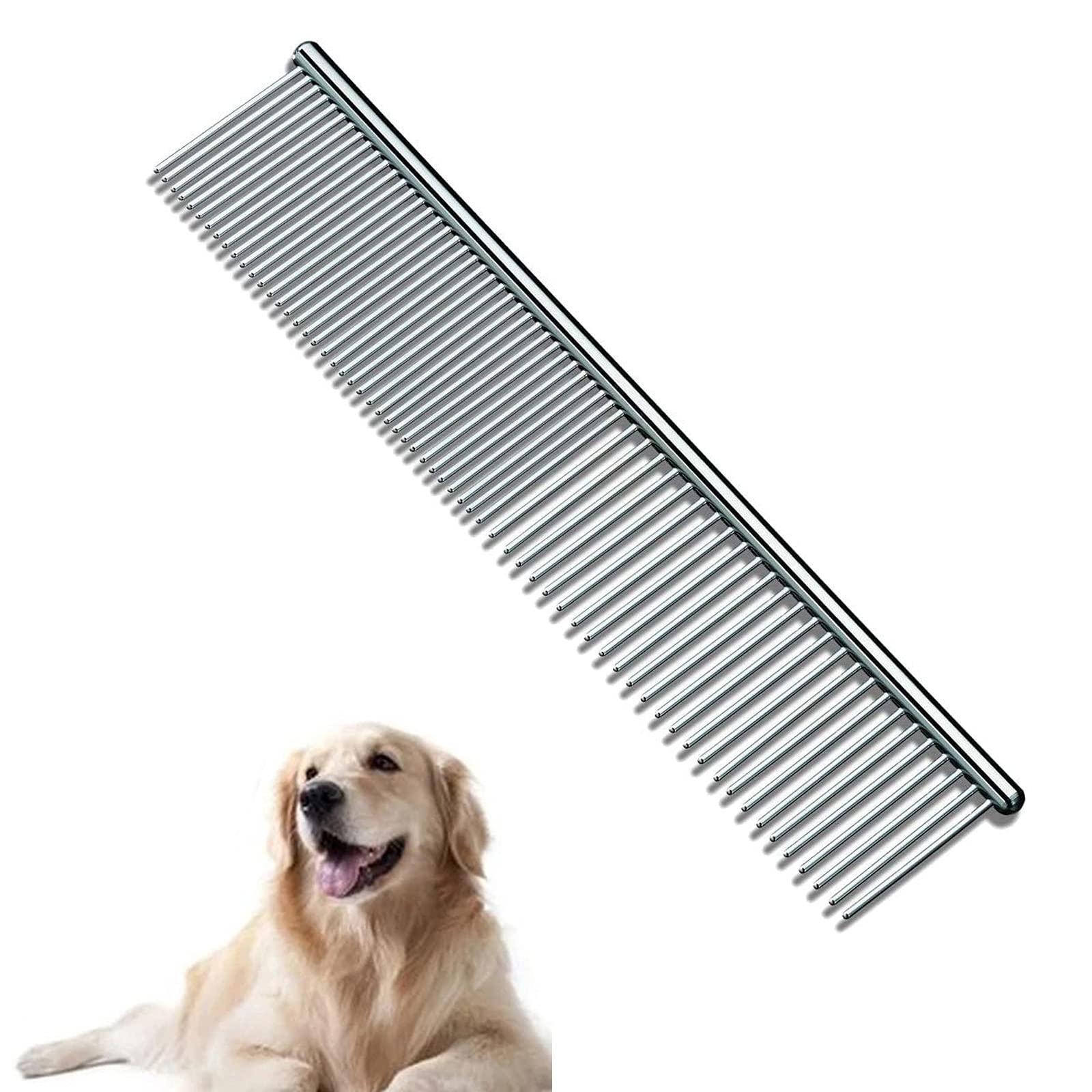 Edelstahl-Kamm Für Haustiere - Fellpflegekamm, Abgerundete Zähne, Für Hunde & Katzen