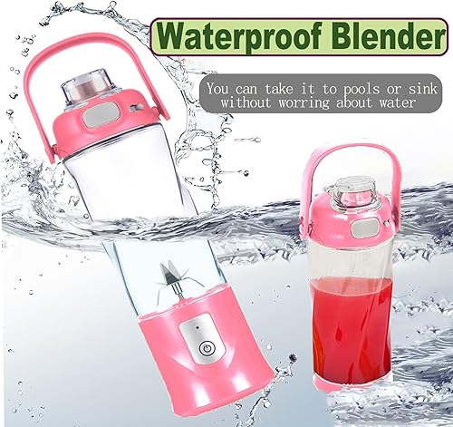 Miniatura 2 de Licuadora portátil de 20 onzas, 19.6 fl oz, licuadoras personales para batidos y hielo triturado, potente mini licuadora portátil de 270 W con tapa