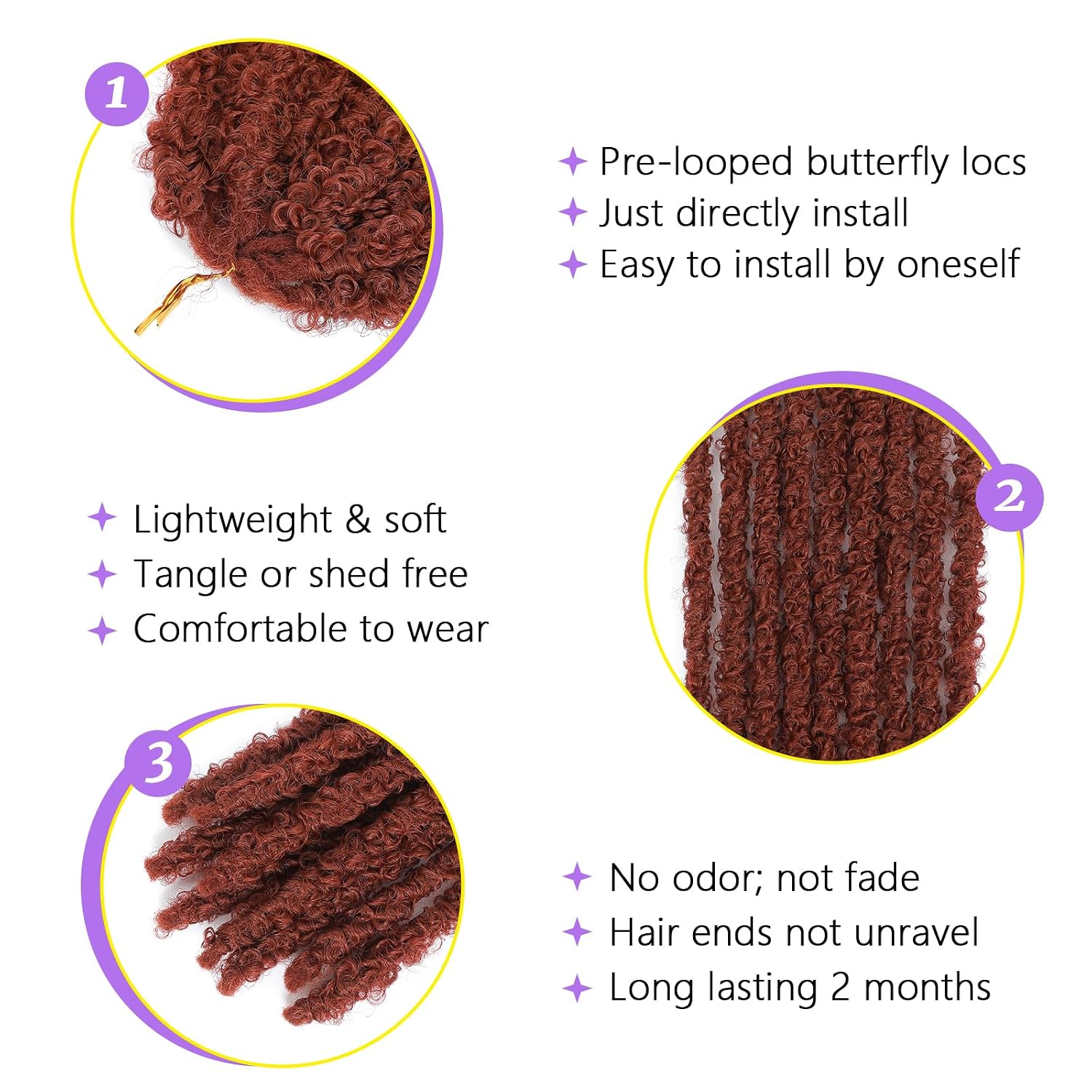 Butterfly Locs Crochet Hair 22 Inch Distressed Locs Crochet Hair for Black Women 6 Packs Fairy Butterfly Locs (22 Inch-6 Packs-350#)