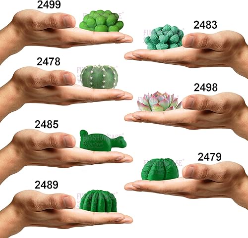 Miniatura 3 de Funshowcase Juego de moldes de silicona para cactus y plantas suculentas para resina epoxi, jabón, vela, cera, polímero, arcilla, yeso, fondant,