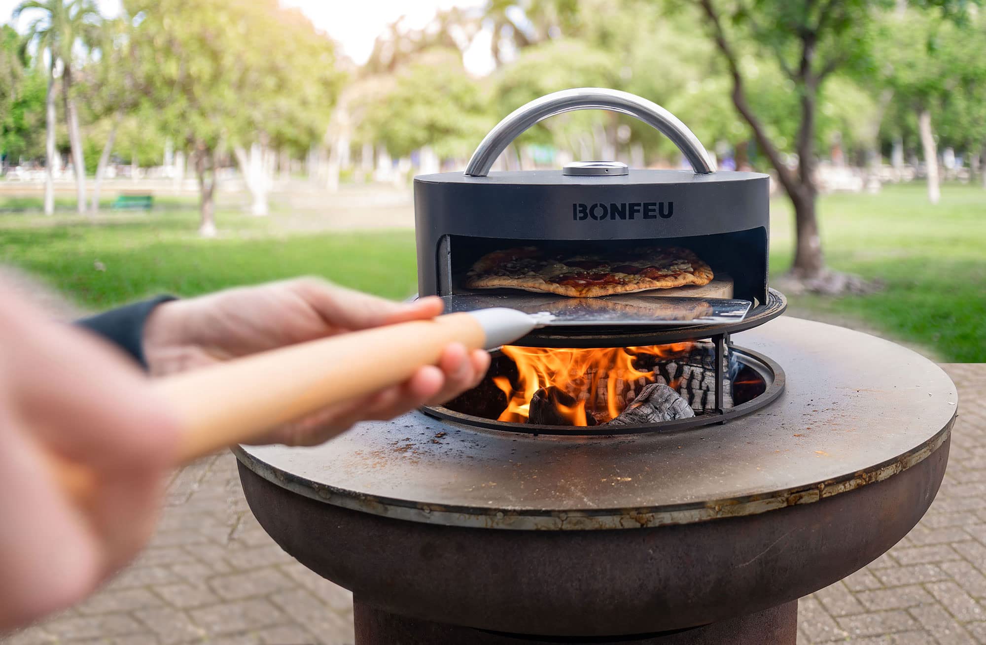 BonFeu BonPizza Horno de Pizza Negro - Electrodoméstico de Cocina - Horno de Leña