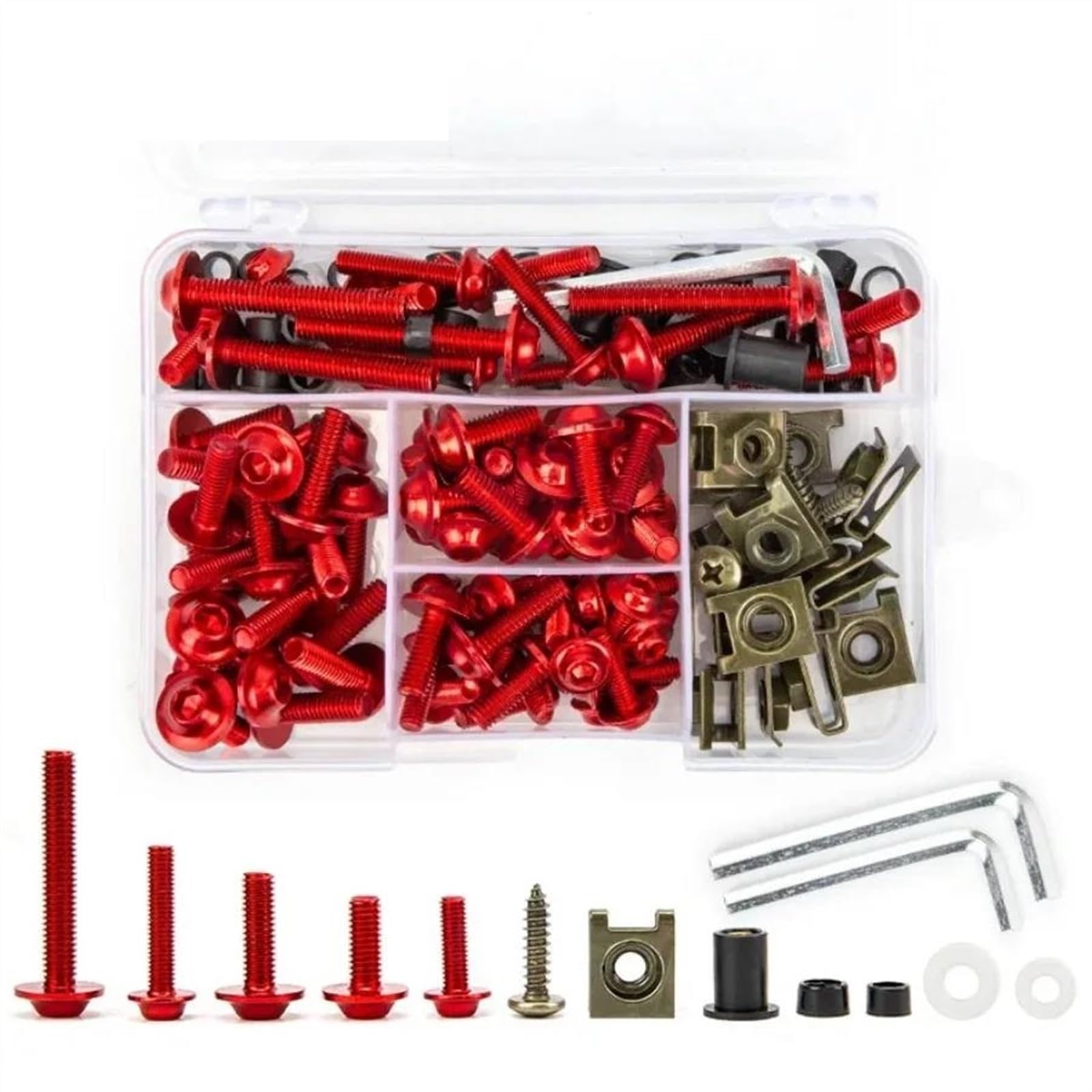 Motorcycle Fairing Kit Body Screws For Gsxr Gsr 600 For Vstrom 650 Dl For Bandit Gsf Sv Gsx S750 Ltz 400 CNC Alloy(Rosso)
