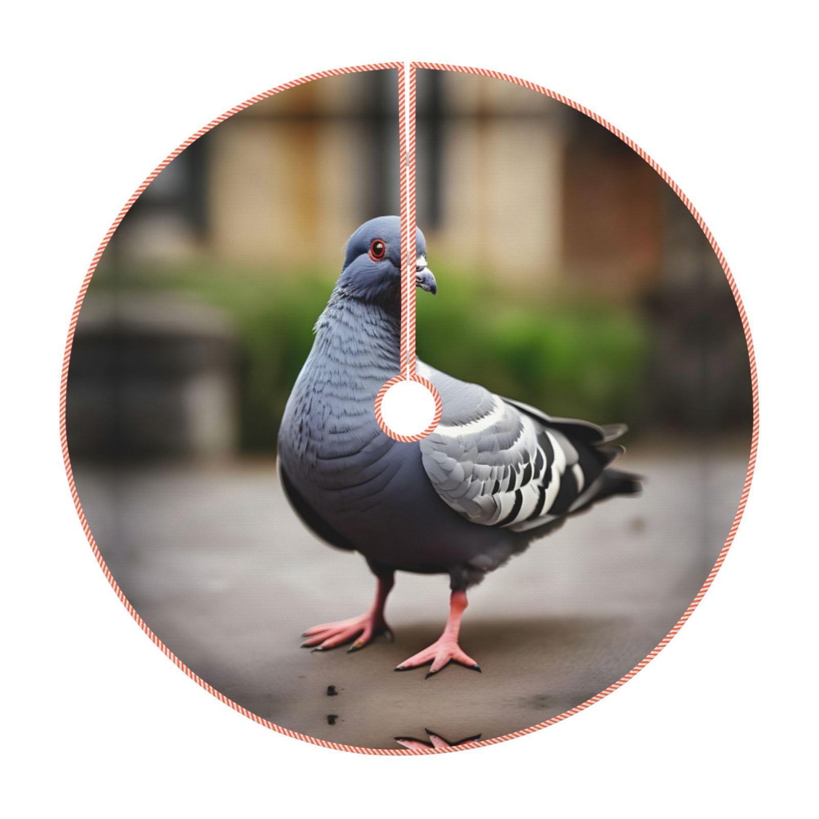 Jupe de sapin de Noël en tissu épais haut de gamme à motif pigeon