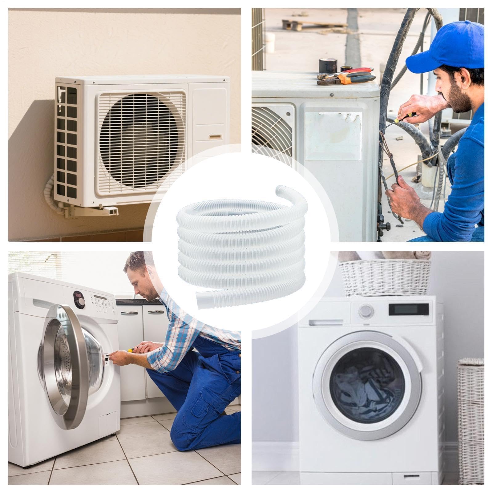 AC-Ablaufschlauch-Verlängerungsset mit Adapter | Schnellfixierung, witterungsbeständig | Ideal für Wohnmobil Wohnung Balkon Einsatz für Hausbesitzer und Techniker