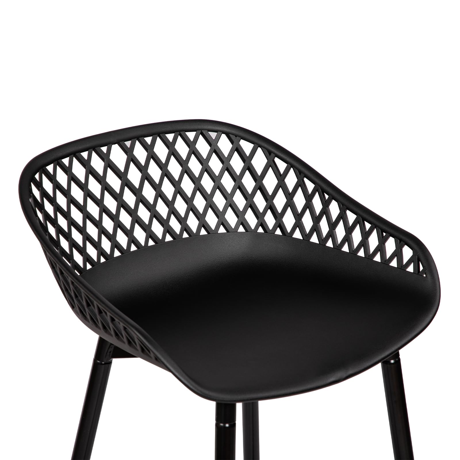 buybyroom Ensemble de 4 Tabourets de Bar avec Dossier, Ergonomiques et Réglables en Hauteur pour Cuisine, Restaurant, Comptoir - Noir (Style 1)