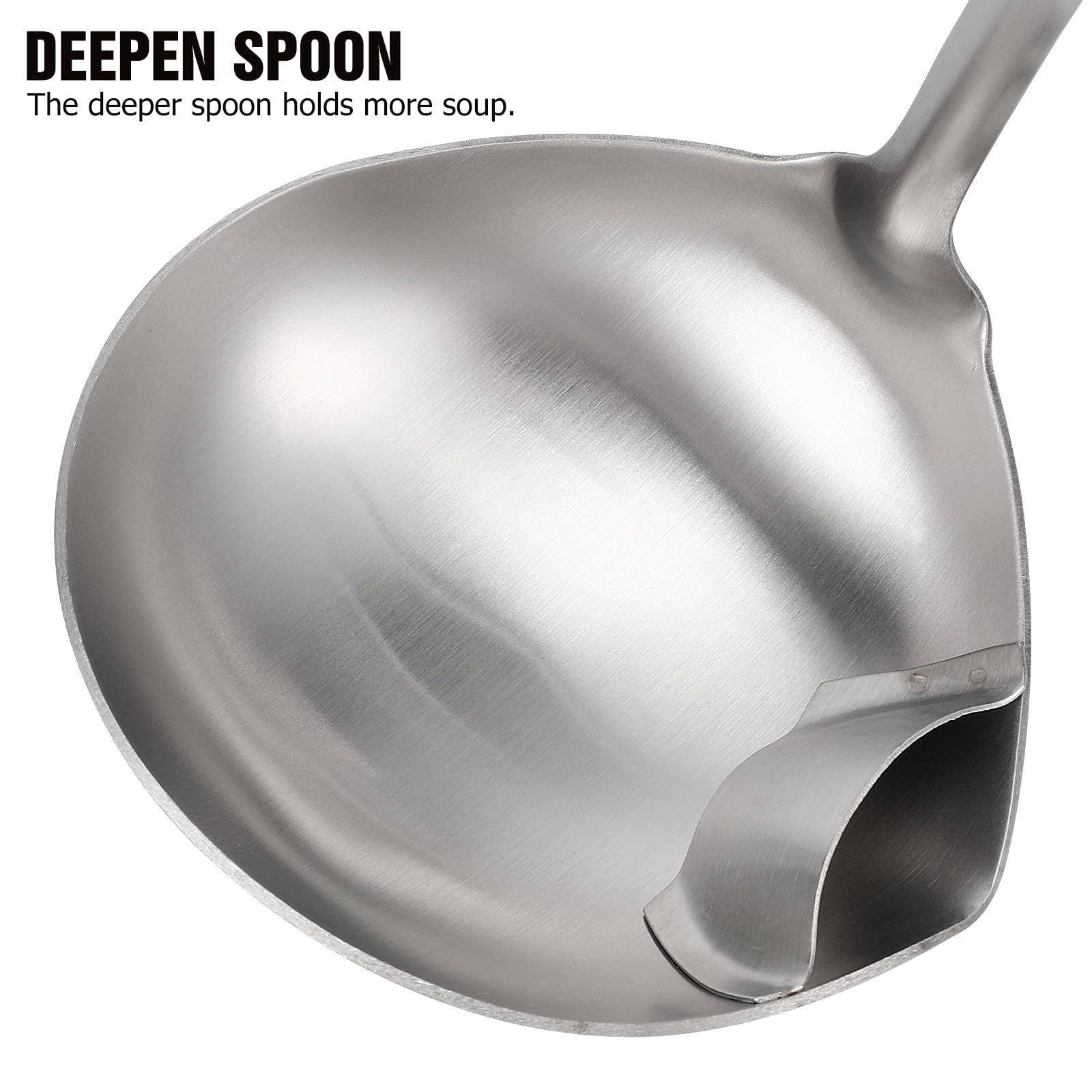 Generic Edelstahl Bowle Schöpfkelle als Ölfilterlöffel und Ölsiebschaufel mit Anti Heißem Griff Spülmaschinenfest für Hot Pot Suppenkelle