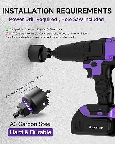 Miniatura 2 de VCELINK Kit de gestión de cables en pared, mini cable de pared de 2.44 pulgadas (2.441 in) para cables de TV/coaxial/HDMI/altavoces, incluye 2