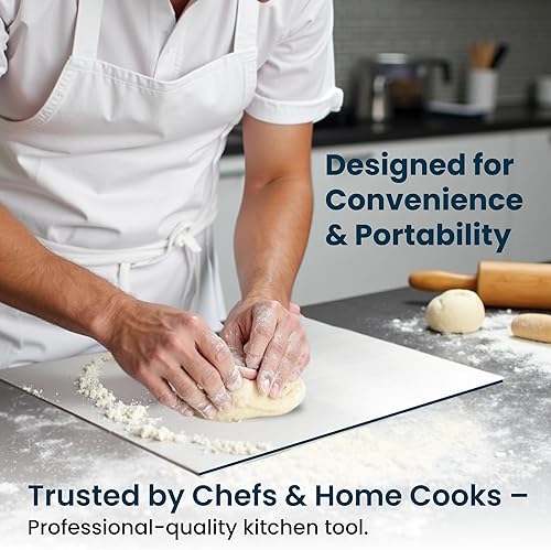 Miniatura 4 de Tabla de cortar de acero inoxidable para cocina, grado alimenticio 304, adecuada para carne, frutas, verduras y pan, tablas de cortar de gran tamaño