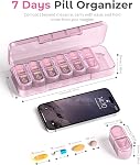 Pillex Pill Organizer, Am & Pm Pill Organizer 7 Days, Weekly Pill Case 2 Times a Day, Pill Box 7 Day, Medicine Organizer for Travel, Vitamins, Fish Oils, Supplements