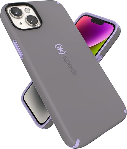 Speck Funda para iPhone 15 Plus y 14 Plus, protección contra caídas, resistente a los arañazos, diseñada para MagSafe iPhone, revestimiento suave al