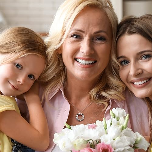 Miniatura 3 de Collar Three Four Five Generations - Regalos de plata de ley para abuela para mujer