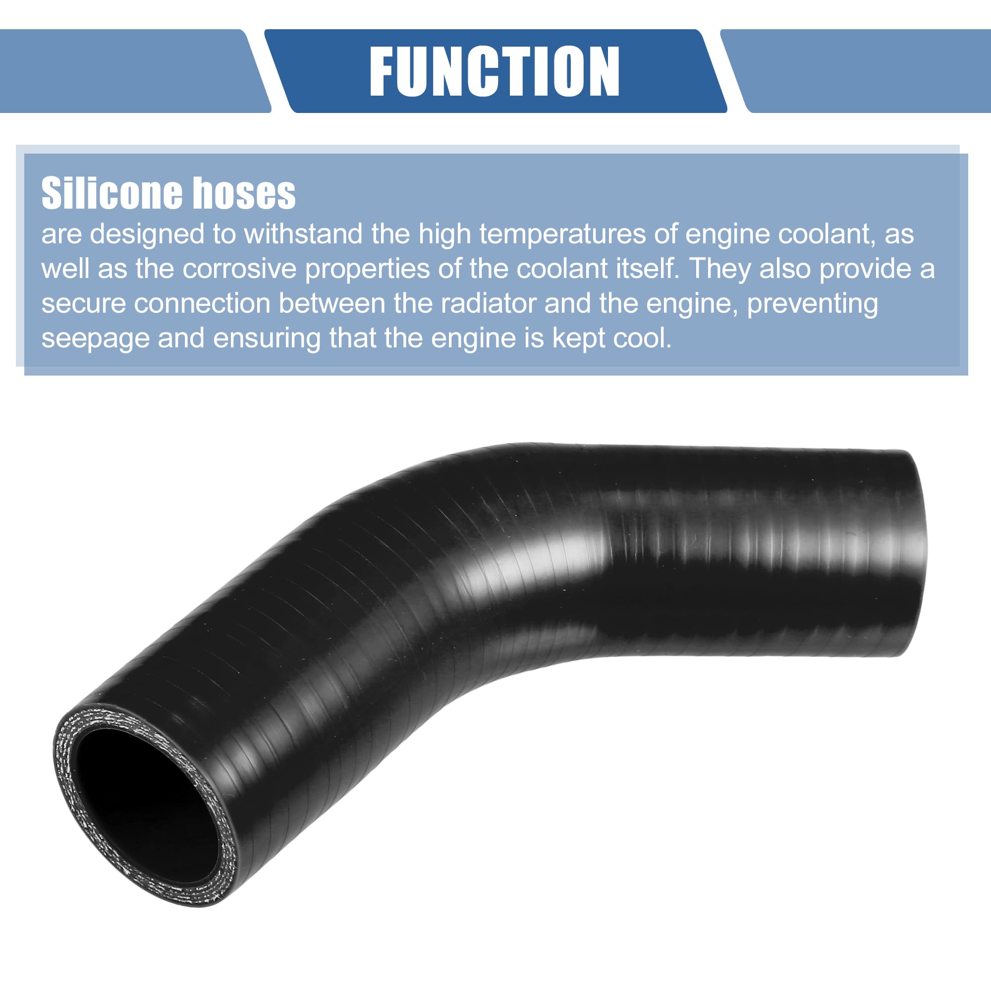 Tuyau Coudé En Silicone Noir Pour Voiture - 45°, Diamètre 32-35 Mm, Longueur 102 Mm, Résiste à -60°C à 300°C