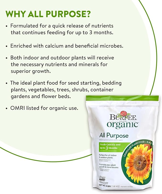 Burpee Alimento Orgánico Granulado 4 lb para Plantas Fuertes miniatura 4