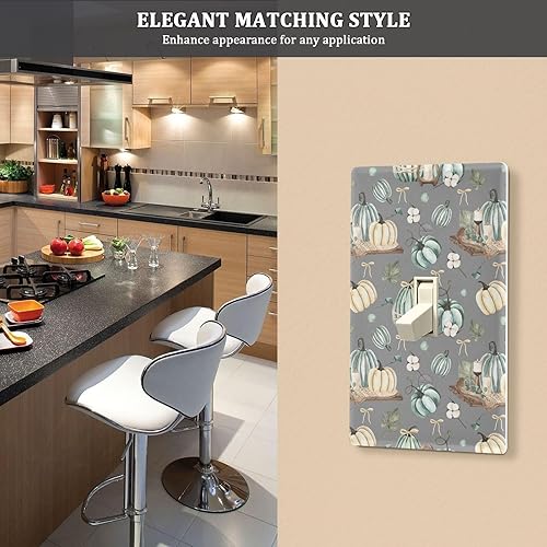 Miniatura 7 de Switch Plate Cute Toggle Switch Nursery Switch Plates Wall Plate Pumpkins Teal for Kids Teens Nursery Bedroom Kitchen Bathroom