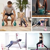 Vista 5 de RUNWE - Mancuernas rusas de 3 asas, peso para mujeres, opciones de 5, 10, 15 y 20 libras para giros rusos, ejercicio abdominal, levantamiento de 10