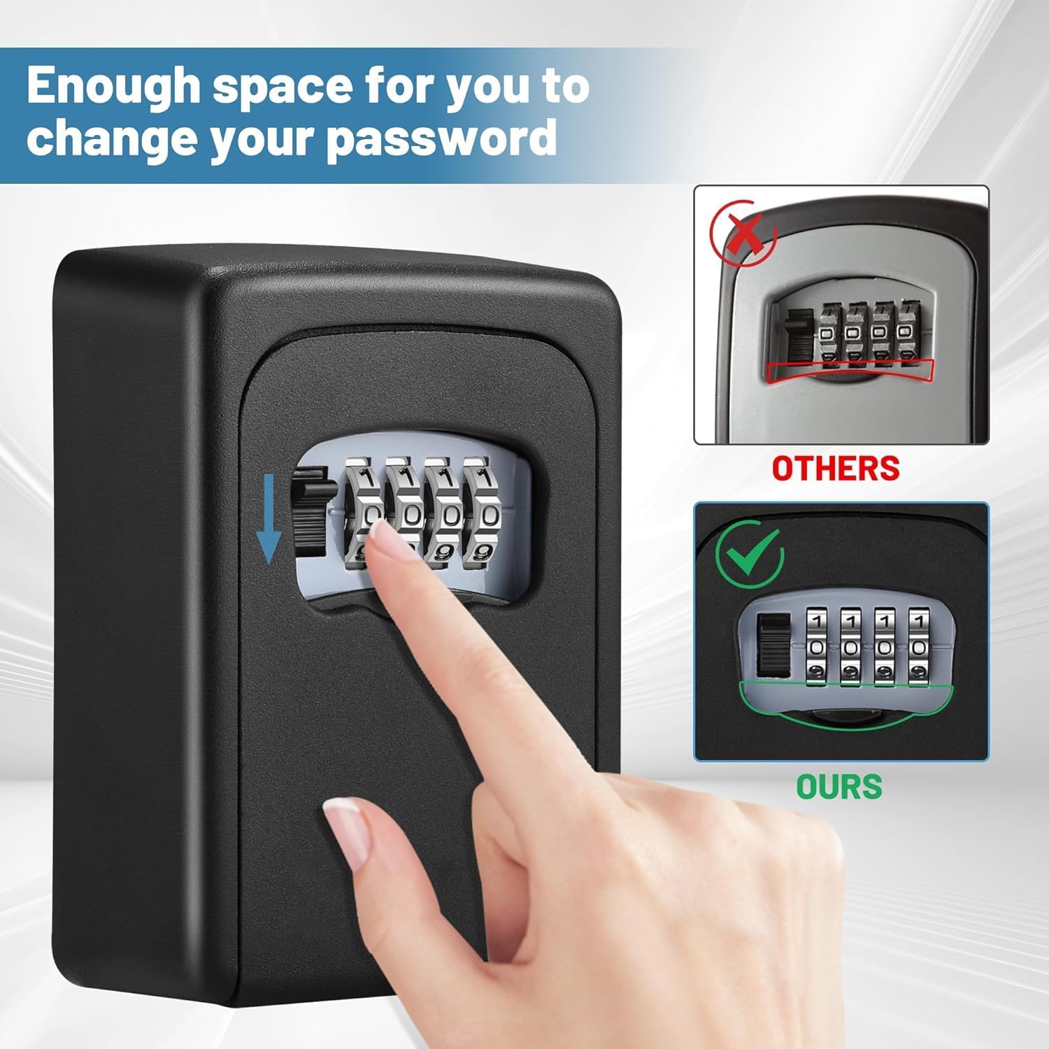 Key Lock Box for Outside - Sturdy and Durable Lock Box for House,5 Key Capacity Lockbox for Keys Outdoor,Waterproof Emergency Spare Lockbox with Resettable Code for Home,Garage,Airbnb(2 Pack, Black)