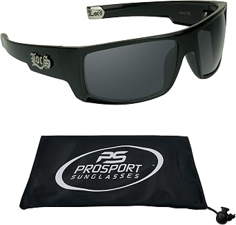 Locs Men's All Black Hardcore Gangster Style Sunglasses Sharp Square Wrap Around Style Vintage With Microfiber