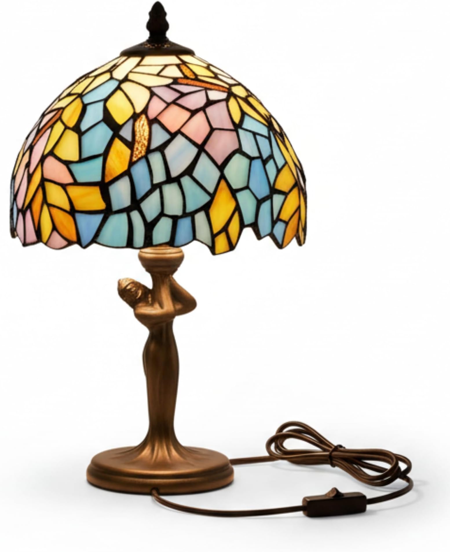 Loxton Lighting 8 inch Tiffany Lamps PM91-95 (Wisteria Figurine)