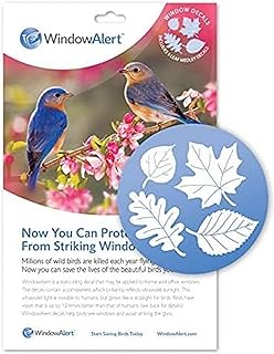 WindowAlert Leaf Medley Anti-Collision Decal - UV-Reflective Window Decal to Protect Wild Birds from Glass Collisions - Made in The USA