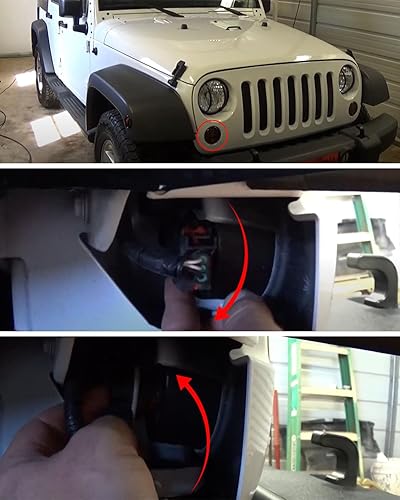 Miniatura 4 de Enchufe de bombilla de señal de giro frontal para Jeep Wrangler JK JKU 2007-2018 enchufe de lámpara de estacionamiento, 2 unidades