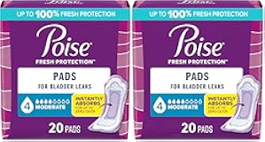 Incontinence Pads & Postpartum Incontinence Pads&comma; 4 Drop Moderate Absorbency&comma; Regular Length&comma; 20 Count&comma; Packaging May Vary &lpar;Pack of 2&rpar;