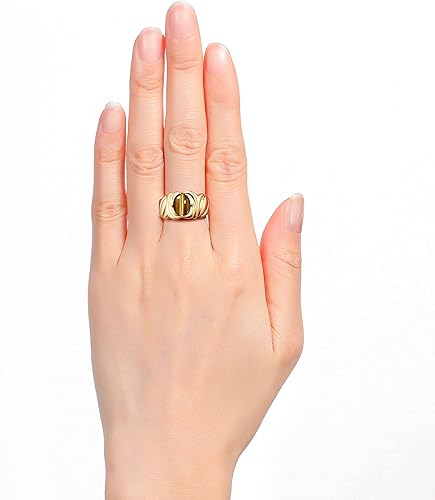 Miniatura 2 de Rylos Solitaire - Anillo ovalado de piedras preciosas de 0.354 x 0.276 in con acabado satinado, chapado en oro amarillo, anillos de piedra natal de