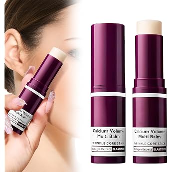 Pack of 2 Cemenrete Calcium Multi Balm Anti-Ageing & Firming Korean Skincare Stick Calcium Volume Multi Balm Anti-Ageing Collagen Moisturising Pen for Eyes Face Neck