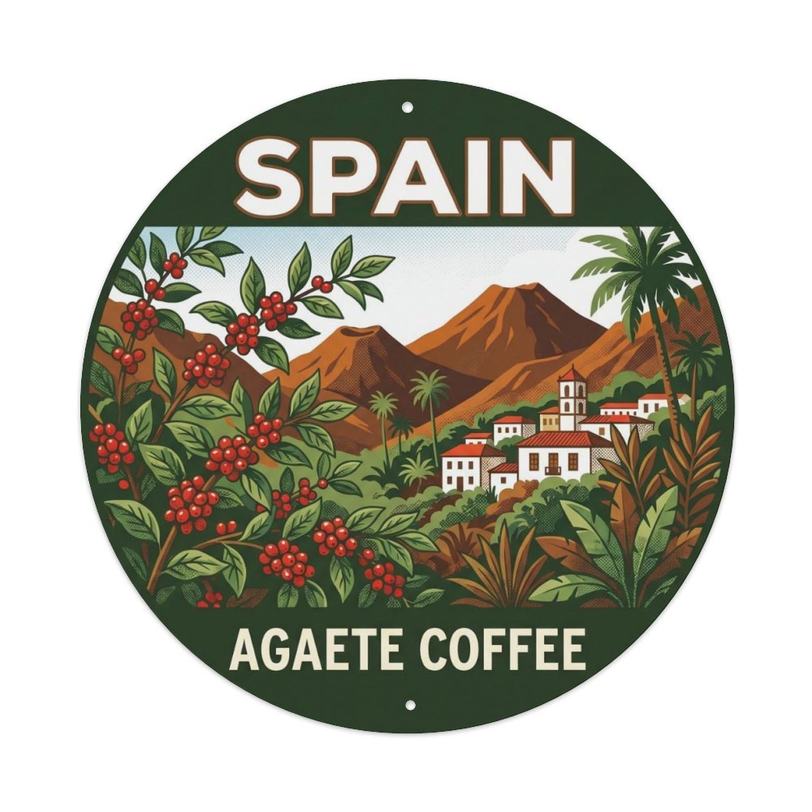 Gran Canaria Agaete Coffee Spain Landmark Travel Metal Tin Sign