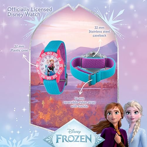 Miniatura 3 de Disney Frozen Watch Elsa and Anna for Kids 3-5 - Girls Frozen Watch with Purple Bezel - 3D Plastic Strap - Elsa & Anna Watches for Girls - Fun Toys