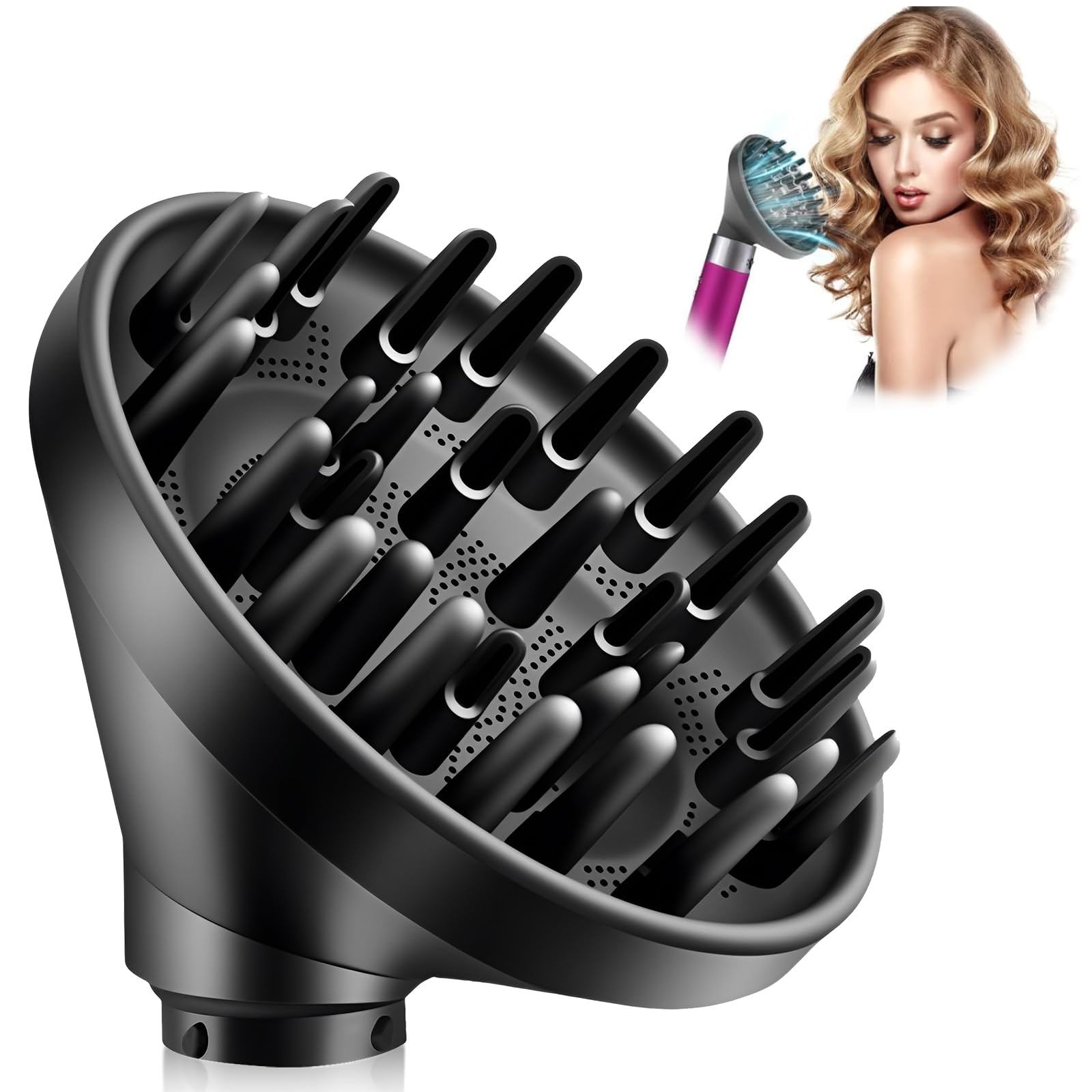 Dyson Diffuser Nozzle for Airwrap Styler HS08 HS05 HS01, Styler Attachment Diffuser Nozzle, Hair Styling Accessories Tools, Convertible for Airwrap Styler into a Hair Dryer