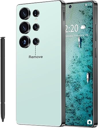SZV I25 Ultra Unlocked Cell Phone,12+512GB 5G Unlocked Phone, Built in Pen Android 14 Battery 7000mAh 6.99" HD Screen Smartphone, Dual SIM/Face ID/Fingerprint Lock/GPS Cyan, 12+512G