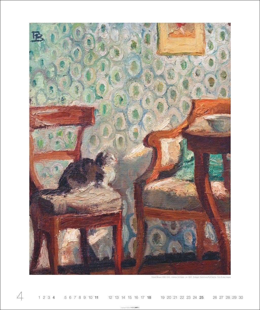 Katzen in der Kunst Edition Kalender 2027: Samtpfoten im wohlverdienten Mittelpunkt: Katzen in der Malerei in einem Tier-Kunstkalender im Hochformat 46 x 55 cm