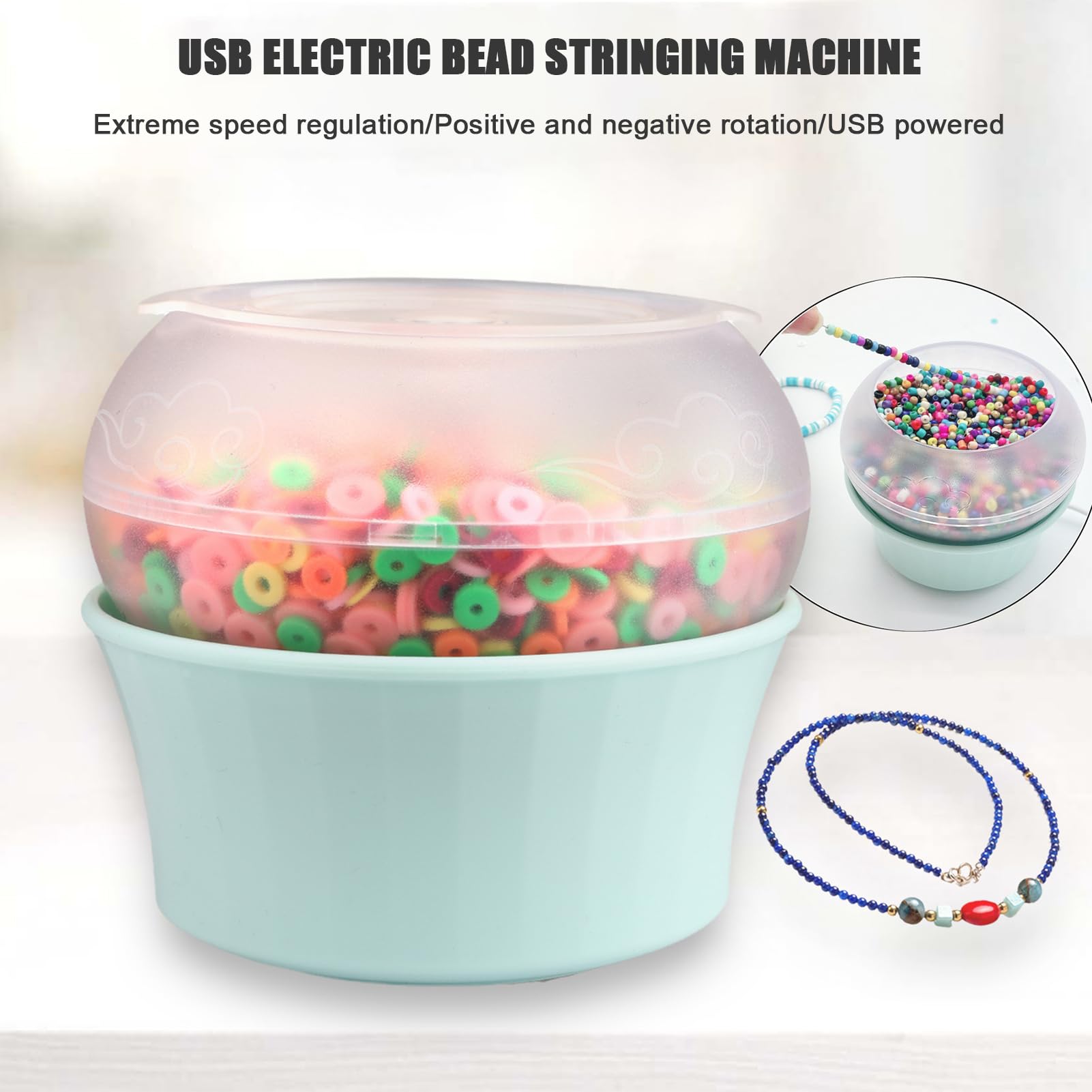 Elektrische parelspinner, parelspinner set, elektrische kraalspinner voor het maken van sieraden, snelparels, voor doe-het-zelf armbanden, halskettingen, sieraden maken