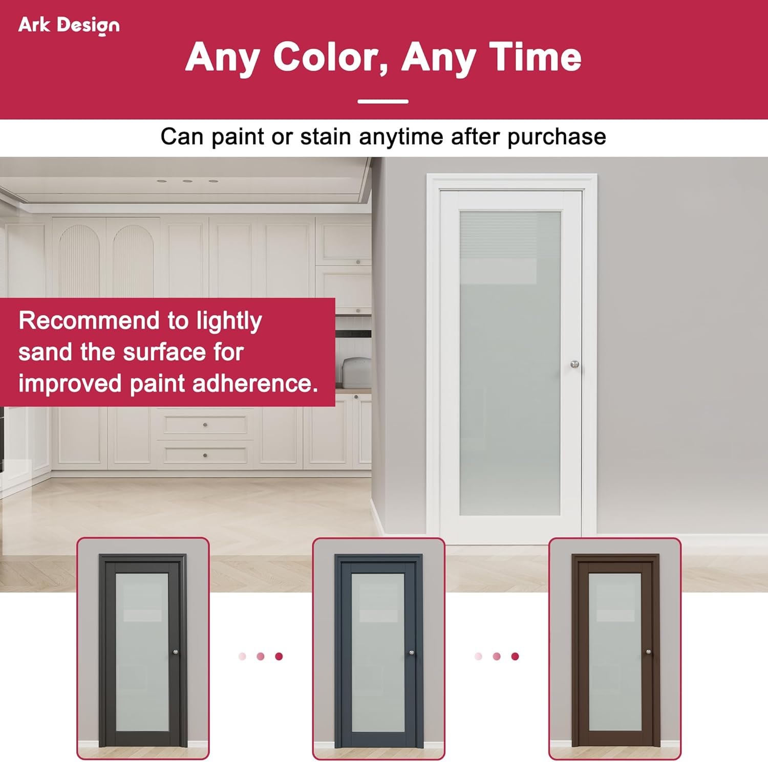 30" x 80" French Doors Slab, 10-Lite Clear Glass Interior Door for Hallway, Bedroom Door with Window, White Finished & Paintable, MDF Door Panel w/o Borehole or Hinges