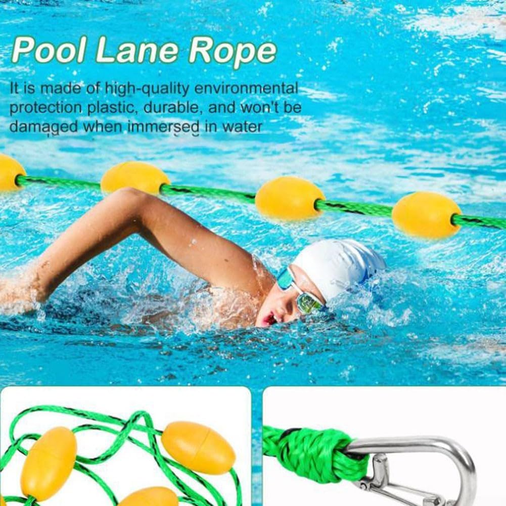 Schwimmbad Bahnenleine Sicherheitsseil 5M/16ft Trennleine Mit 5 Schwimmkörpern Für Pool UV-Beständig(Green Black)