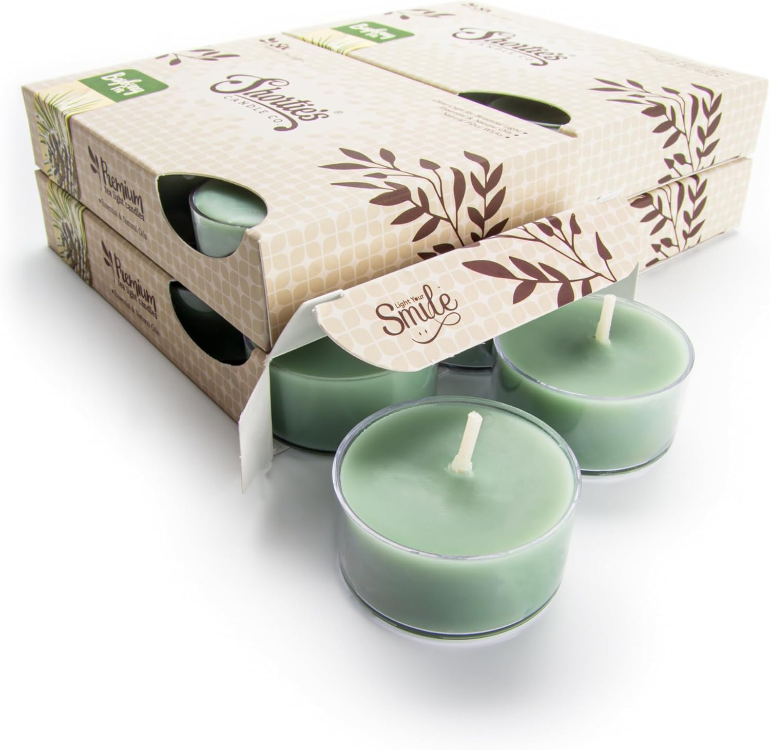 Bayberry Fir Premium Tealight Candles Bulk Pack - Highly Scented with Essential Oils - 24 Green Tea Lights - Beautiful Candlelight - Made in the USA - Christmas & Holiday Collection