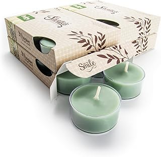 Bayberry Fir Premium Tealight Candles Bulk Pack - Highly Scented with Essential Oils - 24 Green Tea Lights - Beautiful Candlelight - Made in The USA - Christmas & Holiday Collection