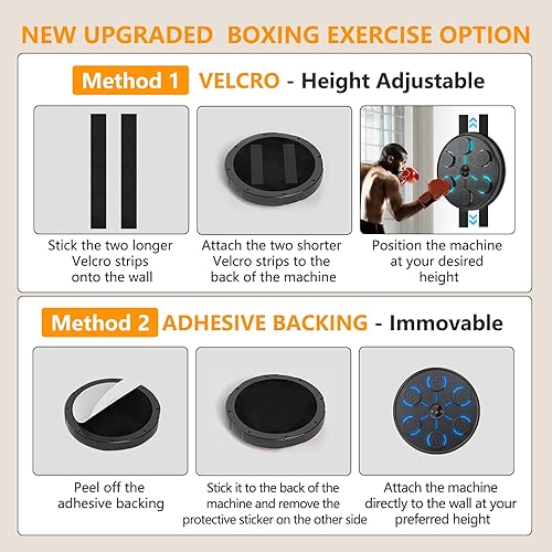Miniatura 8 de jiaao Music Boxing Machine, 2025 Upgrade Workout Machine for Adults Women Kids, Smart Bluetooth Boxing Music Trainer, with LED Wall Mounted Musical