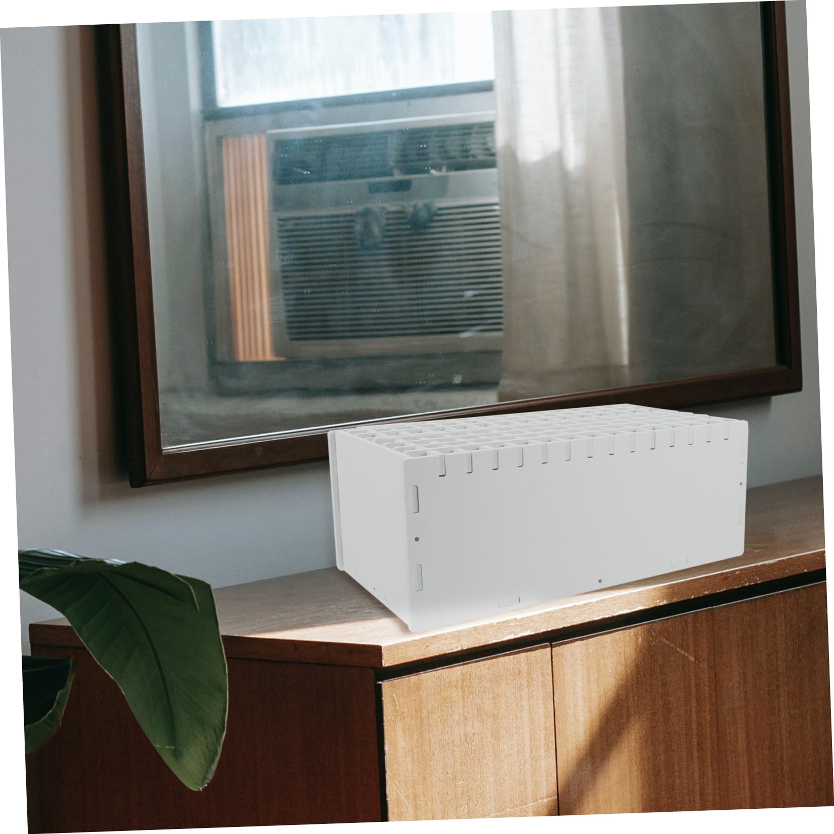 Uonlytech Organizer Multifunzionale in Legno Compartimenti per Penne da Scrivania Bianco, Porta Documenti Ufficio per Decorazioni Scuola e Uso Pratico