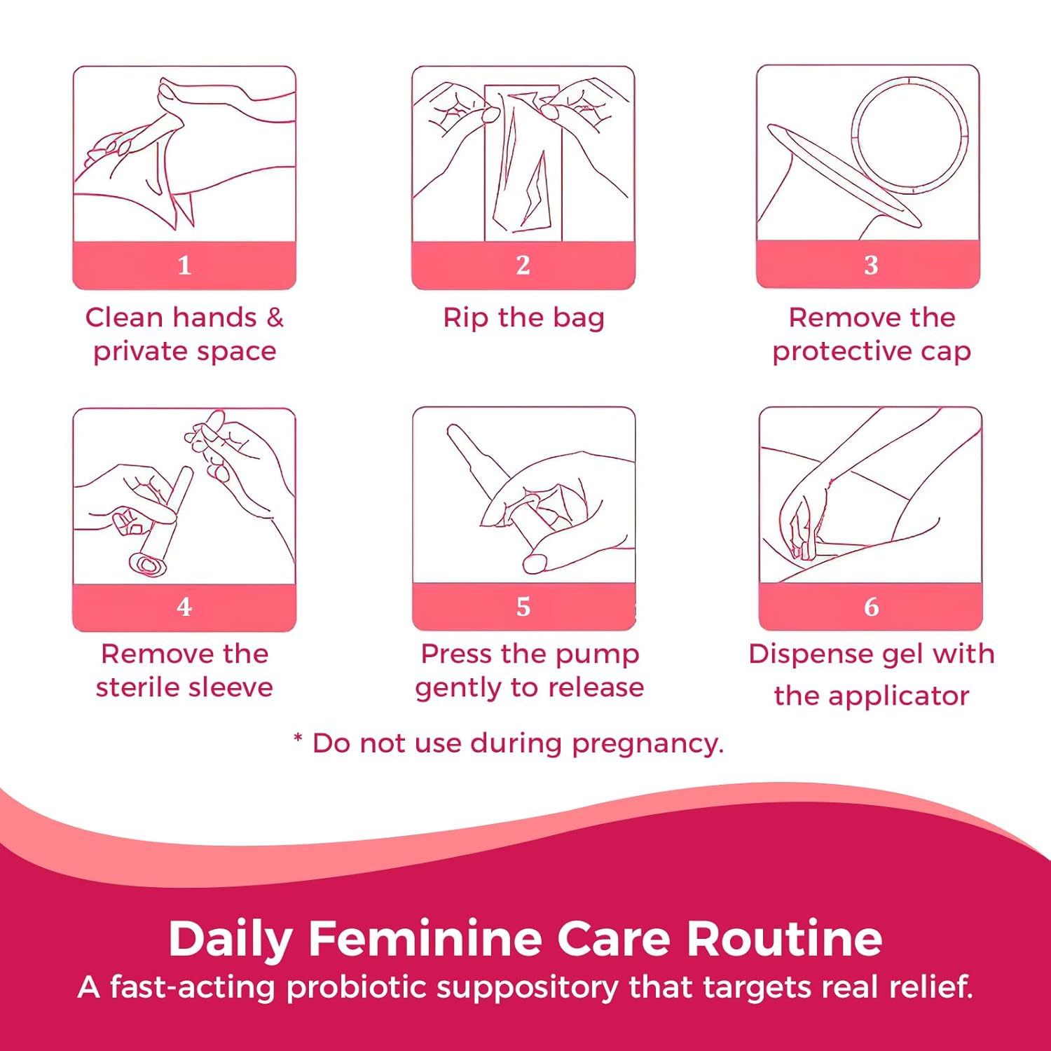 Women's Intimate Care Gel – Enhances Firm Feel & Comfort | Probiotic & Herbal Formula | pH Balanced Daily Hygiene & Odor Control | Gentle Moisturizing Feminine Wash with Applicator (10 PACK)