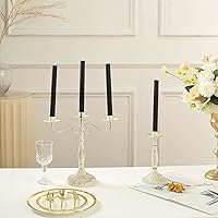 Vista 6 de Efavormart Paquete de 5 Velas cónicas negras premium sin aroma de 9" con mecha acanalada, velas altas de cera para cena