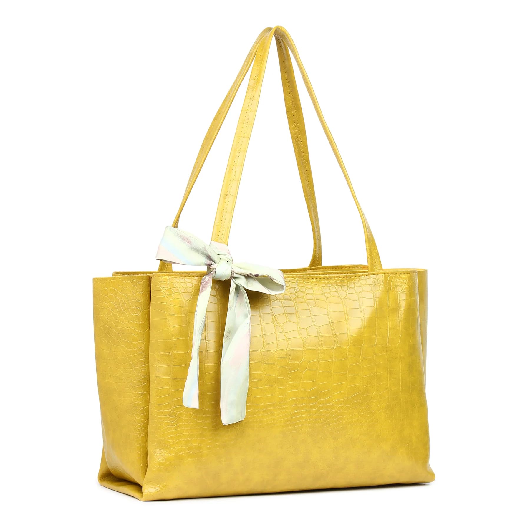 AESTHETIC HANDBAGS Aesthetic Womens Synthetic Leather Tote Bag|Shoulder Bag|Handbag For Ladies (Pack Of 1) (Yellow) (B0CPJTSFV5) Amazon Price History, Amazon Price Tracker