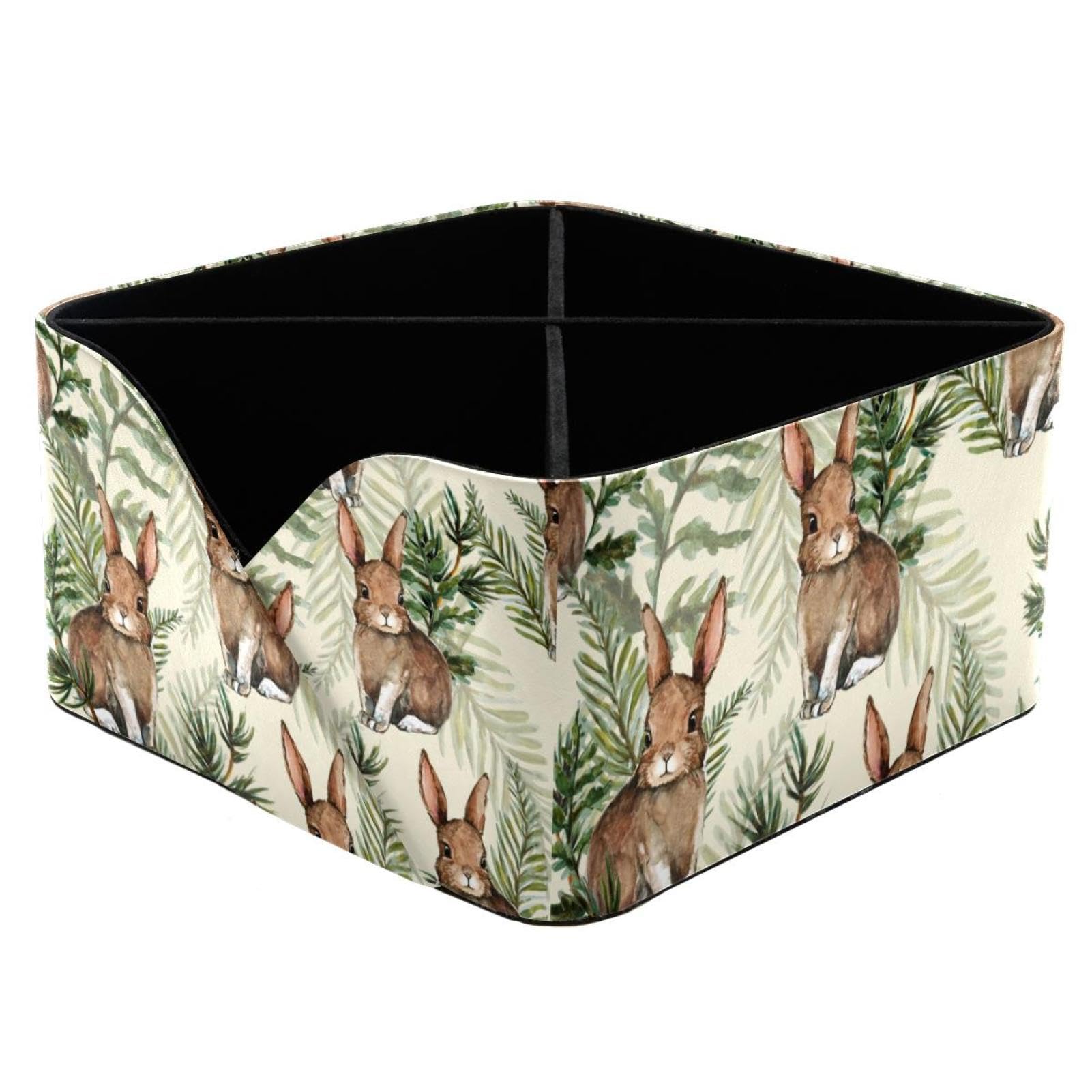 Organiseur de bureau aquarelle lapin avec 4 compartiments
