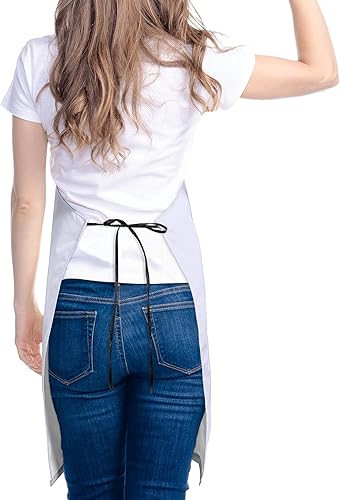 Miniatura 9 de kakapiu Apron for Women with 2 Pockets Bib for Kitchen Cooking Restaurant Painting Crafting Salon Gift