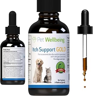 Pet Wellbeing - Itch Support Gold for Cats - Natural Skin Allergy Support for Felines - 2oz (59ml)