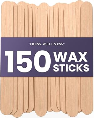 Tress Wellness - Waxing Sticks for Hair Removal - Premium Splinter-Free Wooden Sticks for Waxing Wax Stick for