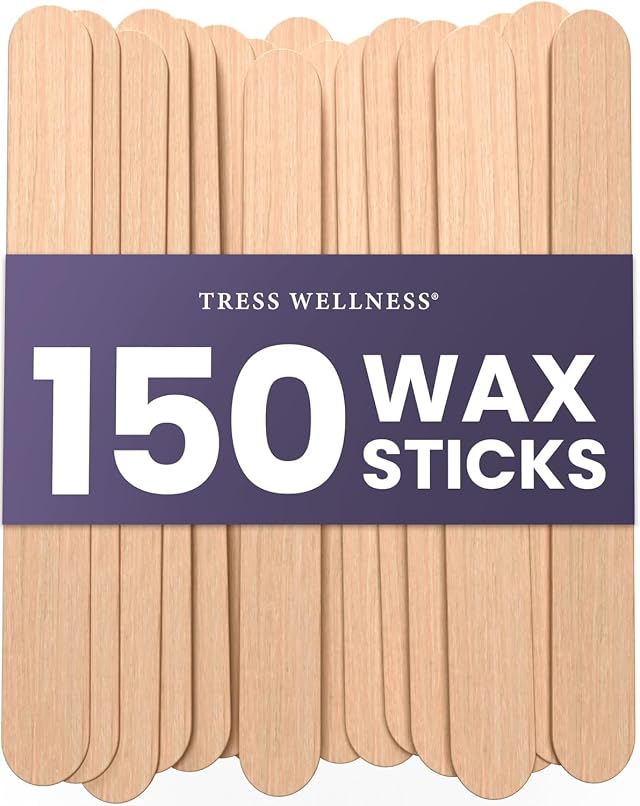 Tress Wellness - Waxing Sticks for Hair Removal - Premium Splinter-Free Wooden Sticks for Waxing Wax Stick for