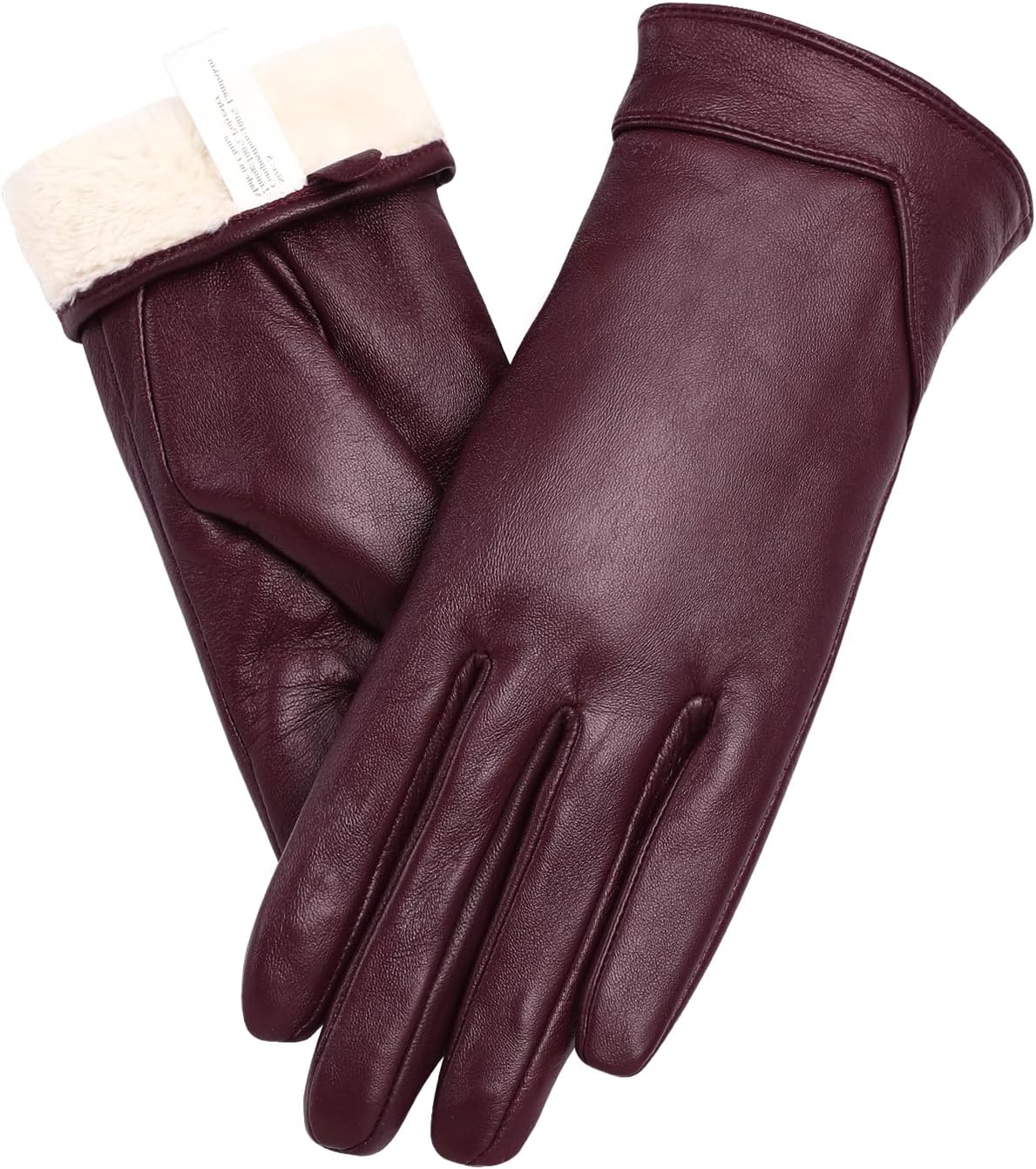 Orrpally Women Leather Gloves Winter Leather Warm Glove Touch Screen Texting Driving Gloves